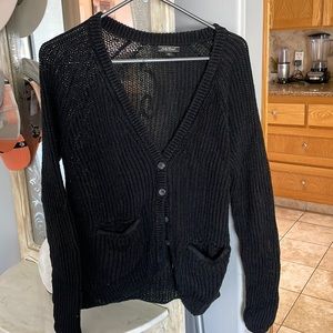 Lucky brand black knit cardigan